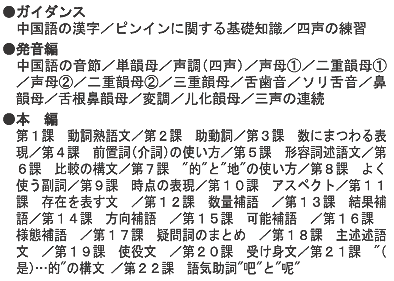 中国語初級教科書内容