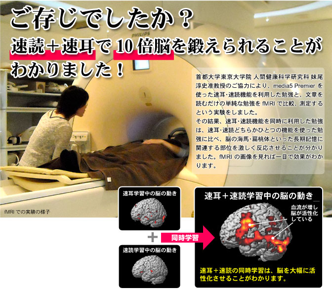 速読・速耳の同時学習で10倍以上の脳の活性化を実証